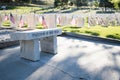 Freedom is Not Free Marble Bench at Military Cemetery